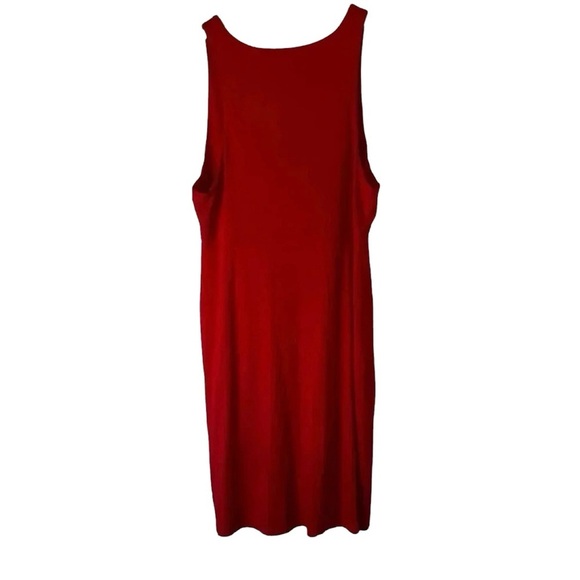 Athleta Size Medium Dress Red Soft Comfy Stretch Figure Flattering Athleisure - Picture 2 of 8